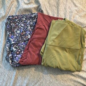Lot of 3 Lululemon Align 21” Size 10 Leggings